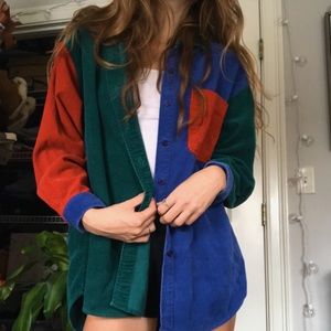 Colorblock button down flannel